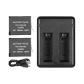 Portable Dual Camera Battery Charger Kit Set