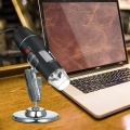 USB Digital Microscope 1600X Magnification Camera 8 LEDs with Stand Portable Handheld Inspection Magnifier