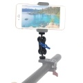Double Ballhead Mount 1/4 Inch Screw Magic Ball Head Arm 360 Degree Rotation Anodisation Aluminum Alloy for Phone Gimbal Monitor Photography Handle