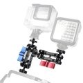Double Ballhead Mount 1/4 Inch Screw Magic Ball Head Arm 360 Degree Rotation Anodisation Aluminum Alloy for Phone Gimbal Monitor Photography Handle
