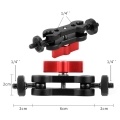 Double Ballhead Mount 1/4 Inch Screw Magic Ball Head Arm 360 Degree Rotation Anodisation Aluminum Alloy for Phone Gimbal Monitor Photography Handle