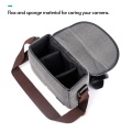 Camera Bag SLR/DSLR Gadget Bag Stylish Retro Shoulder Carrying Bag Photography Accessory Gear Case Flax Material