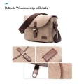 Camera Bag SLR/DSLR Gadget Bag Stylish Retro Shoulder Carrying Bag Photography Accessory Gear Case Flax Material