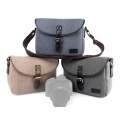 Camera Bag SLR/DSLR Gadget Bag Stylish Retro Shoulder Carrying Bag Photography Accessory Gear Case Flax Material