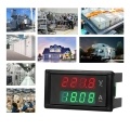 AC 80-300V 100A Digital Voltmeter Ammeter Amperage Tester Gauge Green Red LED Amp Dual Display AC Panel Current Meter Tester with Current Transformer
