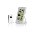 FanJu Indoor Outdoor Thermometer Hygrometer Barometer Wireless Weather Station Alarm Clock Weather Forecaster Station Wireless Indoor & Outdoor Temperature & Humidity Meter Digital Backlight LCD Display Date Time Temperature Humidity Moon Phase