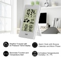 FanJu Indoor Outdoor Thermometer Hygrometer Barometer Wireless Weather Station Alarm Clock Weather Forecaster Station Wireless Indoor & Outdoor Temperature & Humidity Meter Digital Backlight LCD Display Date Time Temperature Humidity Moon Phase