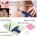 Stainless Steel Body Piercing Tool Kit Professional Ear Nose Navel Piercing Machine with Ears Studs Tools