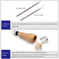 Leather Stitching Tool Hand Stitcher Sewing Awl Upholstery Repair Stitching Sewing Tool with 1 PCS Wax Thread 2 PCS Neddles for Leather Fabric