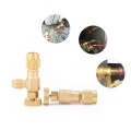 R22 Refrigerant Charging Valve 1/4 Inches - 1/4 Inches Copper Flow Control Valves Copper and Fluorine Safety Valve