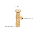 R22 Refrigerant Charging Valve 1/4 Inches - 1/4 Inches Copper Flow Control Valves Copper and Fluorine Safety Valve