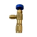 R22 Refrigerant Charging Valve 1/4 Inches - 1/4 Inches Copper Flow Control Valves Copper and Fluorine Safety Valve