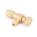 R22 Refrigerant Charging Valve 1/4 Inches - 1/4 Inches Copper Flow Control Valves Copper and Fluorine Safety Valve