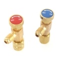 R22 Refrigerant Charging Valve 1/4 Inches - 1/4 Inches Copper Flow Control Valves Copper and Fluorine Safety Valve