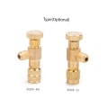 R22 Refrigerant Charging Valve 1/4 Inches - 1/4 Inches Copper Flow Control Valves Copper and Fluorine Safety Valve
