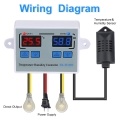 Dual Digital Temperature Humidity Controller Home Fridge Thermostat Humidistat Thermometer Hygrometer XK-W1099 AC110-220V