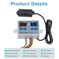 Dual Digital Temperature Humidity Controller Home Fridge Thermostat Humidistat Thermometer Hygrometer XK-W1099 AC110-220V
