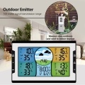 KKmoon Digital Multifunctional Clock RF 4 Channels Indoor & Outdoor Temperature & Humidity Indicator with Warning Alarm Meteorological Station Weather Forecast Air Pressure Large Color Display with Backlight with Calendar Alarm Clock and Snooze