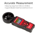 SMART SENSOR ST6816 Handheld Digital Anemometer Wind Speed Measurement Measurer Air Velocity Airflow Meter Gauge with LCD Backlight Measuring Range 0.40m/s~30.00m/s Maximum/Minimum/Average Value Storage Bag for Shooting(Batteries Not Included)