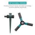 KKmoon 360 Degree Rotating Sprinkler with Three-arm Sprayer and Plastic Ground Plug Irrigation Sprinkler with Adjustable Nozzle Automatic Rotary Sprinkler Irrigation Tool for Watering Garden Lawn