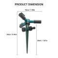 KKmoon 360 Degree Rotating Sprinkler with Three-arm Sprayer and Plastic Ground Plug Irrigation Sprinkler with Adjustable Nozzle Automatic Rotary Sprinkler Irrigation Tool for Watering Garden Lawn