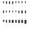500pcs 24 Values Aluminum Electrolytic Capacitor Assorted Kit 10V 16V 25V 50V Metal Electrolytic Capacitors Range 0.1uF－1000uF with Plastic Case