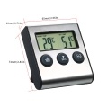 BBQ Grill Thermometer Food Thermometer 0~250°C Food Cooking Thermometer with Alarm Timer Function LCD Digital Food Temperature Gauge for Kitchen BBQ Steak Barbecue