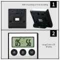 BBQ Grill Thermometer Food Thermometer 0~250°C Food Cooking Thermometer with Alarm Timer Function LCD Digital Food Temperature Gauge for Kitchen BBQ Steak Barbecue