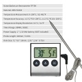 BBQ Grill Thermometer Food Thermometer 0~250°C Food Cooking Thermometer with Alarm Timer Function LCD Digital Food Temperature Gauge for Kitchen BBQ Steak Barbecue