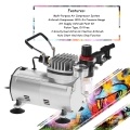 KKmoon Professional Airbrush Kit With Air Compressor Dual-Action Hobby Spray Air Brush Set Nail Art Paint Sprayer with Cleaning Brush