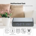 Wireless Charger Desk Clock LED Digital Clock Temperature Meter ℃/ ℉ Switchable Wireless Charging Device Multifunctional LED Alarm Clock with Calendar for Home Office Dormitory