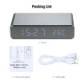 Wireless Charger Desk Clock LED Digital Clock Temperature Meter ℃/ ℉ Switchable Wireless Charging Device Multifunctional LED Alarm Clock with Calendar for Home Office Dormitory