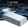 Wireless Charger Desk Clock LED Digital Clock Temperature Meter ℃/ ℉ Switchable Wireless Charging Device Multifunctional LED Alarm Clock with Calendar for Home Office Dormitory