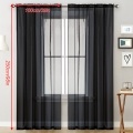 Sheer Curtains Living Room Rod Pocket Window Curtain Panels