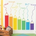 DIY Wall Decals Colorful Pencils Shaped Theme Boys Kids Room Wall Stickers