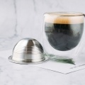 Stainless Steel Fillable Coffee Capsules Reusable Coffee Capsule Cup Filter Set for Nespresso Vertuo Capsule Pod Vertuoline GCA1 and Delonghi ENV135 Coffee Machine