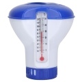 Pool Chemical Dispenser with Thermometer Floating Chlorine Tablets Dispenser Spa Chemical Dispenser for Outdoor Indoor Swimming Pools Spas Hot Tubs Fish Ponds