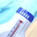 Pool Chemical Dispenser with Thermometer Floating Chlorine Tablets Dispenser Spa Chemical Dispenser for Outdoor Indoor Swimming Pools Spas Hot Tubs Fish Ponds