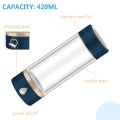 420ml Portable Hydrogen-Rich Water Generator Bottle Rechargeable Hydrogen Water Bottle Glass Cup