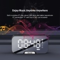 Digital Mirror Surface Alarm Clock with BT Speaker & FM Radio & Temperature Display Dual Alarms
