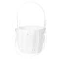 6 * 6 inches Double Heart Satin Ring Bearer Pillow and Wedding Flower Girl Basket Set with Rhinestone Ribbon Decoration White