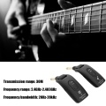 2.4G Wireless Guitar System Electric Guitars Transmitter and Receiver Set Built-in Rechargeable Battery 30M Transmission Range