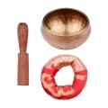 Muslady Tibetan Singing Bowl Set 8cm caliber scale pattern bowl + 12*2cm ordinary wooden stick + 8cm red circle pad