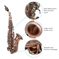 Red Antique Soprano Saxophone Bb Key Woodwind Instrument Brass Material
