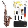 Red Antique Soprano Saxophone Bb Key Woodwind Instrument Brass Material