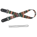 Adjustable Ukulele Strap Soft Polyester Woven Printing Pattern Shoulder Belt with Hanging Rope for Ukulele