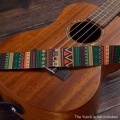Adjustable Ukulele Strap Soft Polyester Woven Printing Pattern Shoulder Belt with Hanging Rope for Ukulele