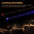 A Pair of Glow Drumsticks 15-Colors Light Drumstick Light Up Drumsticks Jazz Drumstick Drum Accessories