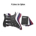 SSS Electric Guitar Pickguard Set with Back Plate Screws Pick Guard for American ST Style Guitars Blue Pearl