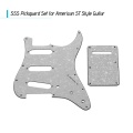 SSS Electric Guitar Pickguard Set with Back Plate Screws Pick Guard for American ST Style Guitars Blue Pearl